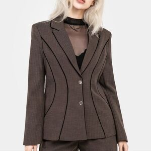 Disturbia - Cointrelle Herringbone Piped Blazer - 6